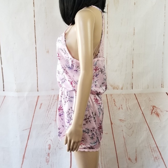 I.N.C. Satin Laced-Trimmed Pajama Romper - Picture 4 of 8